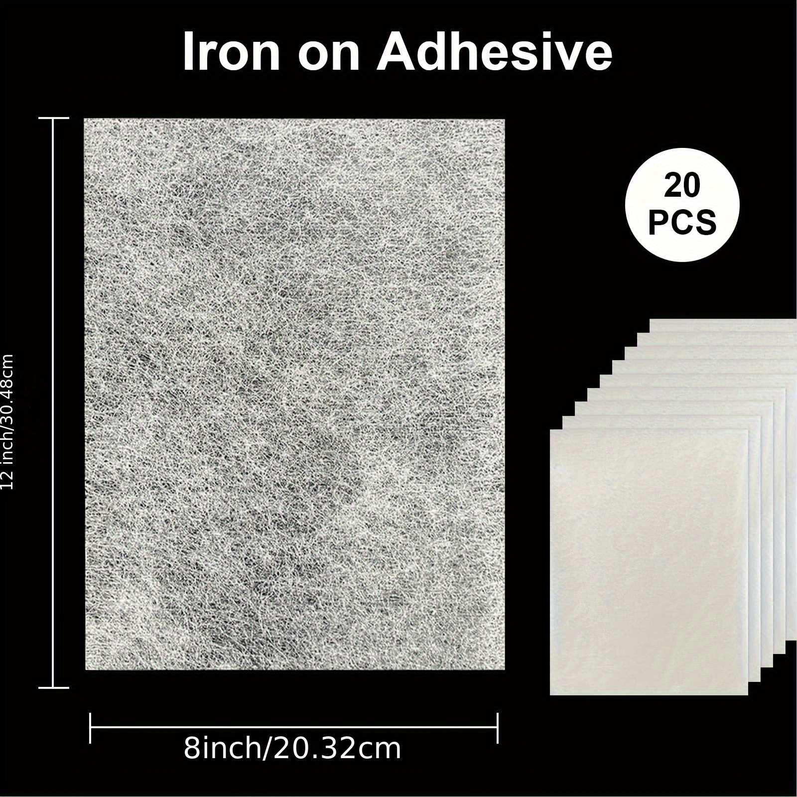 E-shop 20 Stück (20 Blätter) schmelzbares Nahtgewebe für Stoff – Niedrigschmelzendes Gurtband zum Aufbügeln für Applikationen, Quilten, Patchwork,