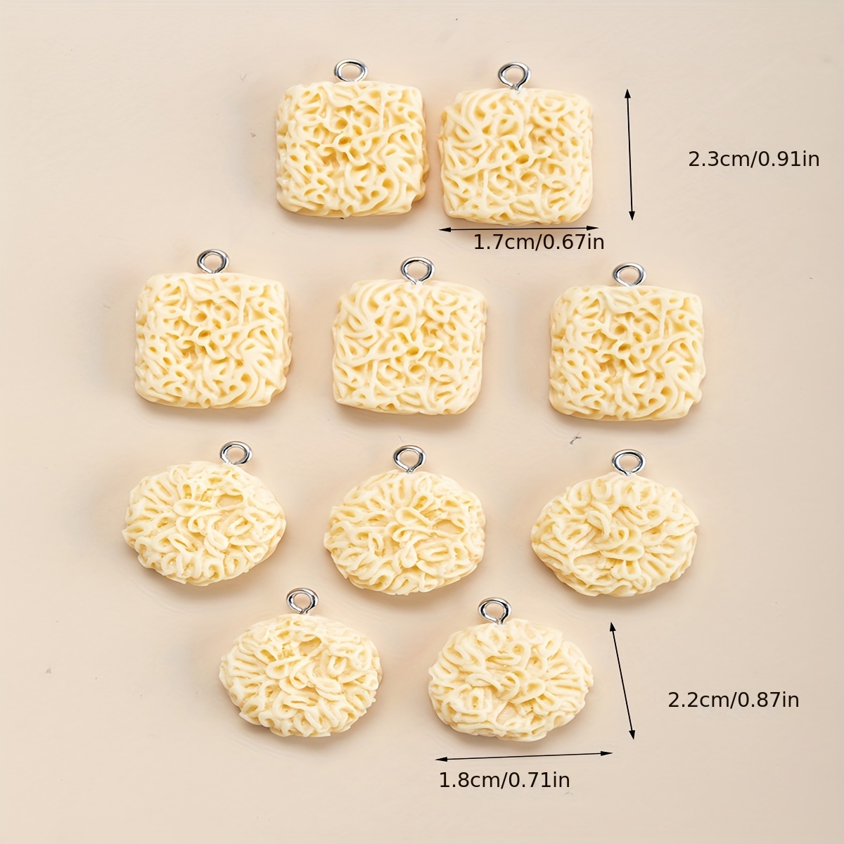 10pcs Cute Mini Popcorn Resin Charms Simulated Food Pendant For