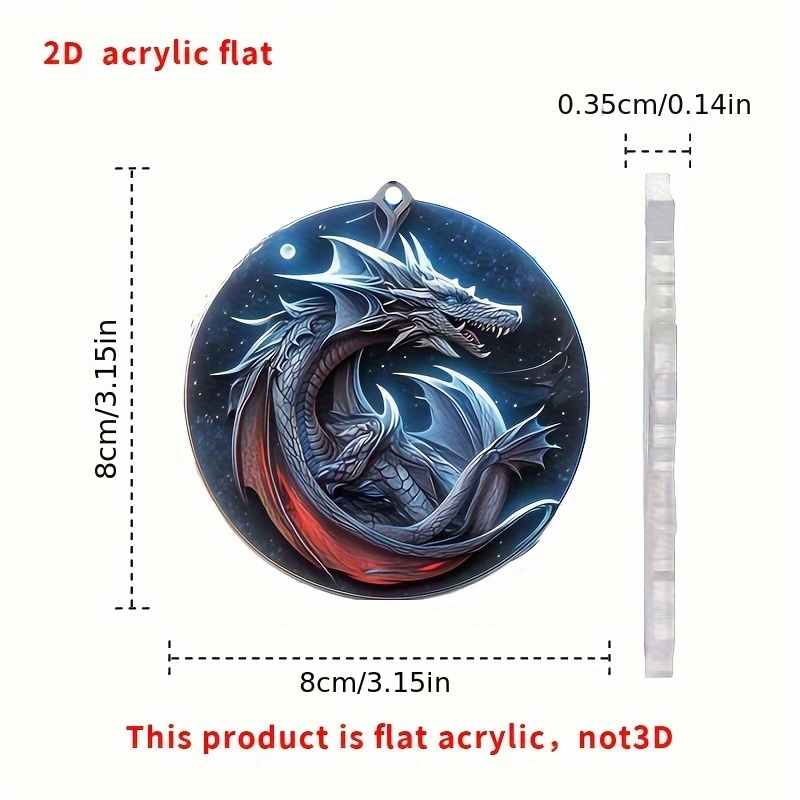 1 Stück 2d acryl anhänger Süßem Drachen design Dekorativer - Temu