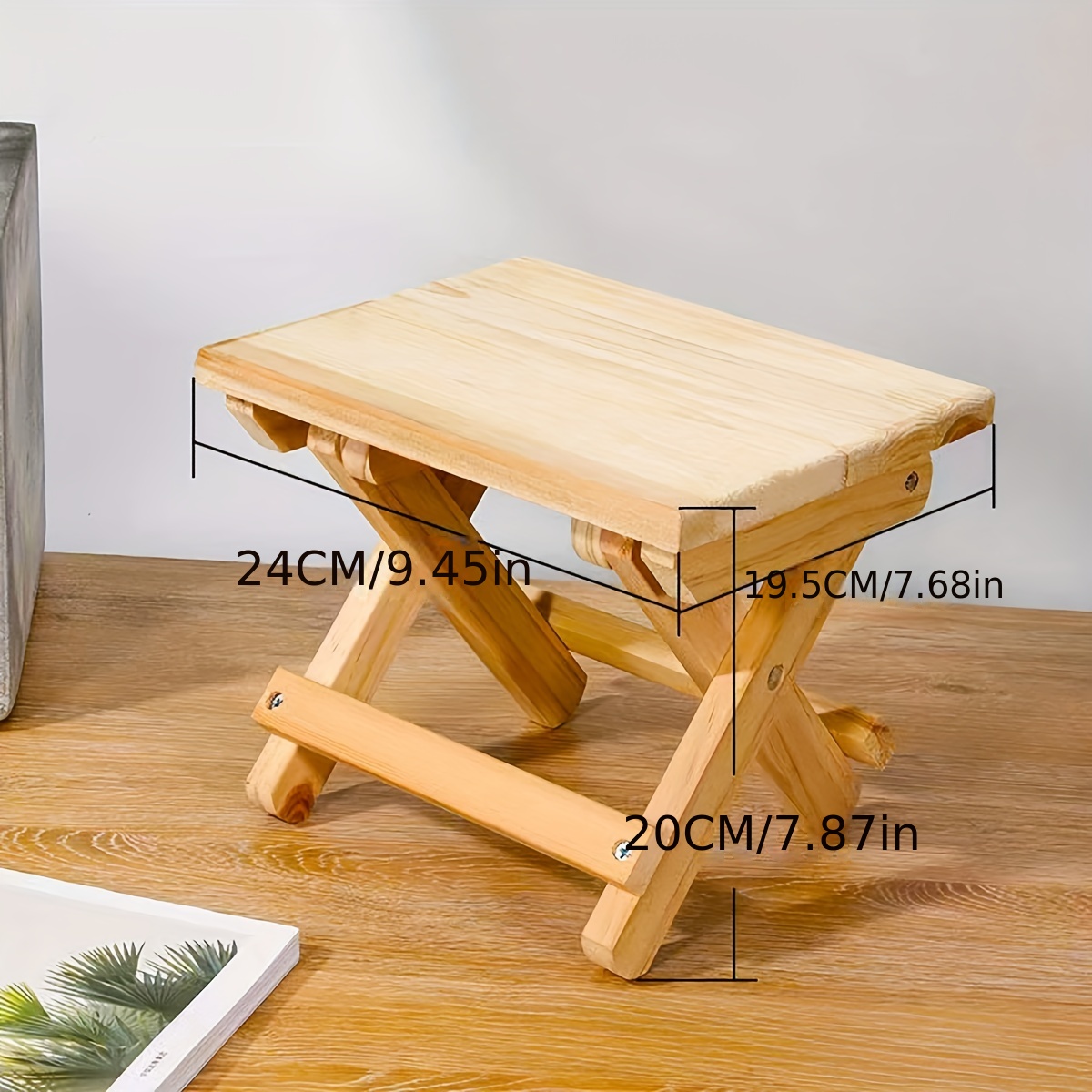 Wooden Folding Stool Portable Household Solid Wood Outdoor Fishing Chair  Small Bench Square Stool for Home Furniture Adult Kids