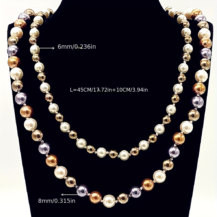 Women And Men Diy Knotted Beaded Glass Bead Necklace, Fadeless