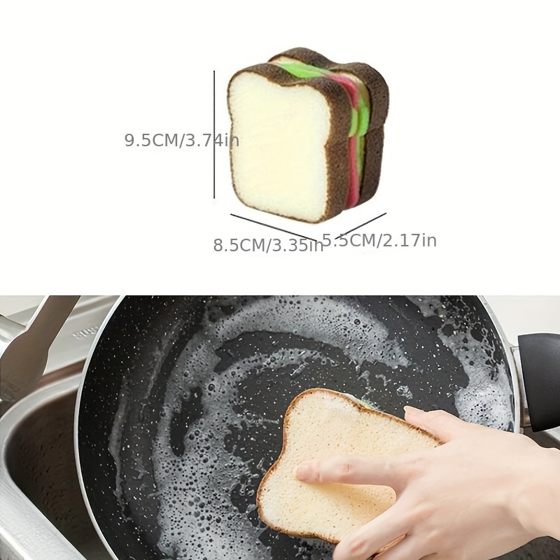 Cute Creative Toast Shape Dish washing Sponges Pots Dishes - Temu