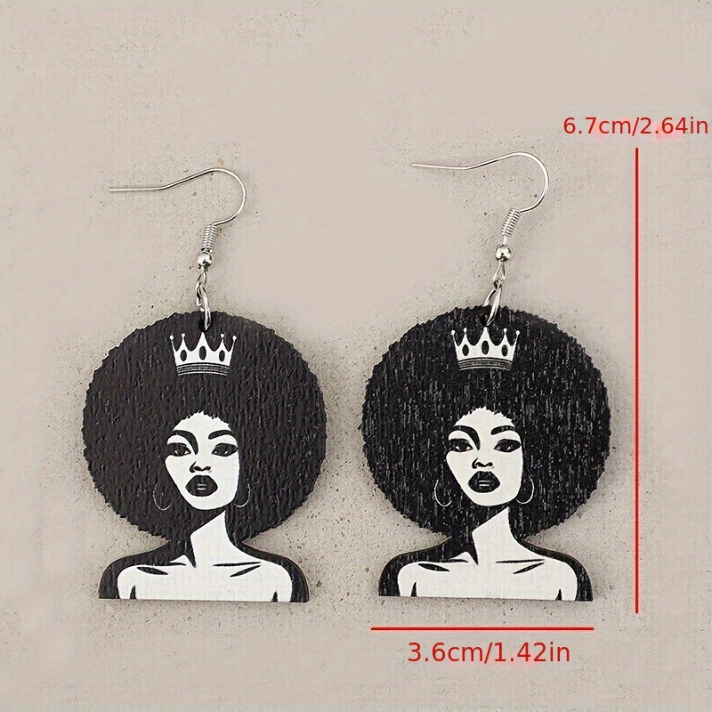 Women's Vintage Bohemian Wooden Cut-out Pattern Earrings