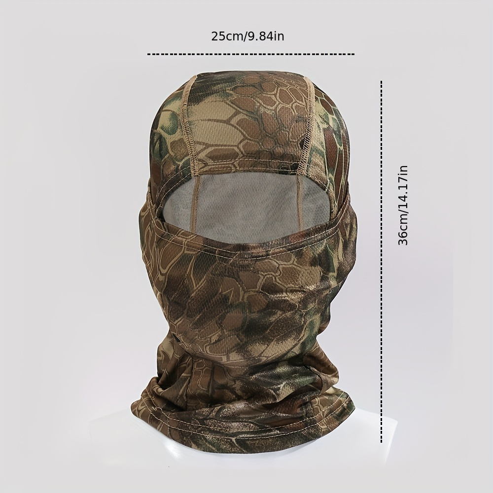 Temu 1pc Camouflage Mask, Outdoor Camping Hunting Training 3D Leaf Mask Hat, Camouflage Head Cover Masks, Outdoor Hunting Fishing, Breathable Headgear