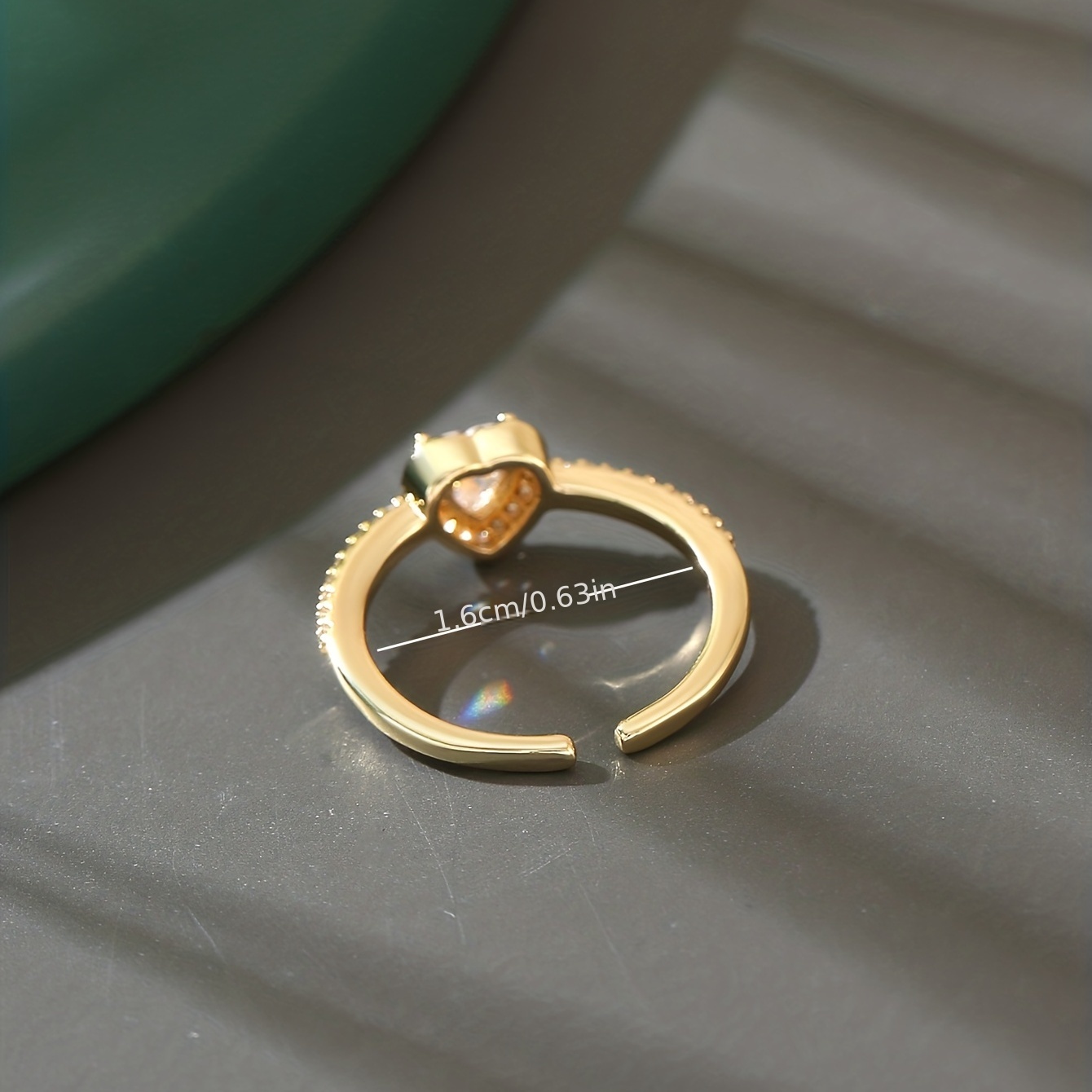 Dainty Promise Ring Cute Heart Design Inlaid Shining Zircon - Temu
