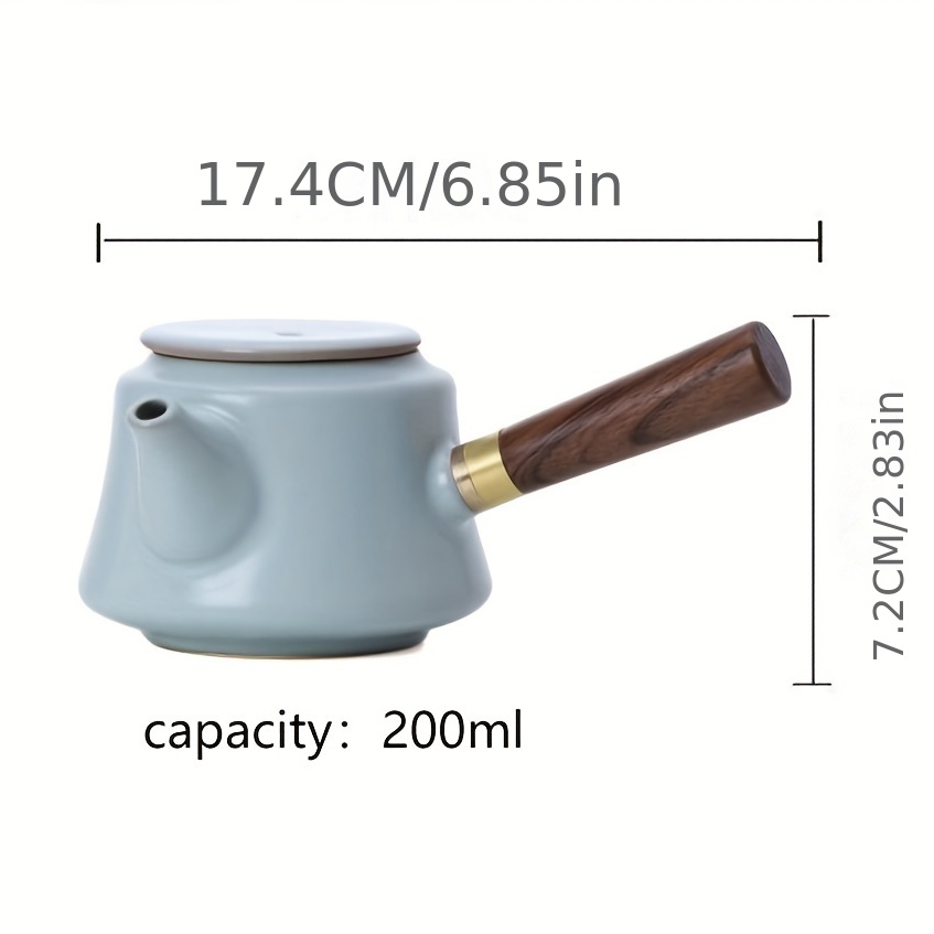 Teapot With Wood Handle Ceramic Tea Kettle Vintage Tea Pot - Temu