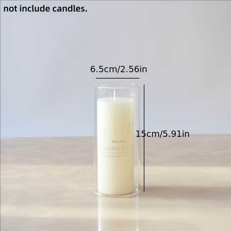 TEMU 1pc, 7 Different Sizes Glass Hurricane Floating Candle Holder Vase Bulk For Wedding Centerpieces, High Transparent Cylindrical Vase For Party