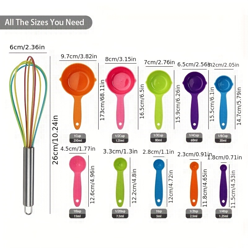 1, 2, & 4 cup Silicone Measuring Cups - Whisk