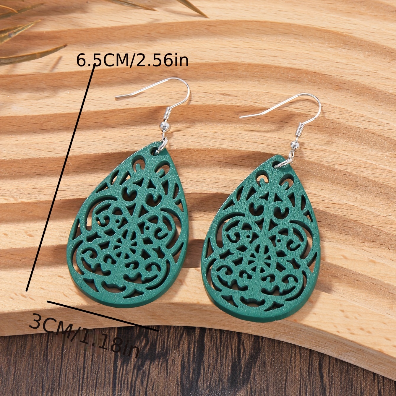 Bohemian Leaf Shaped Dangle Earrings Set of 4 Pairs