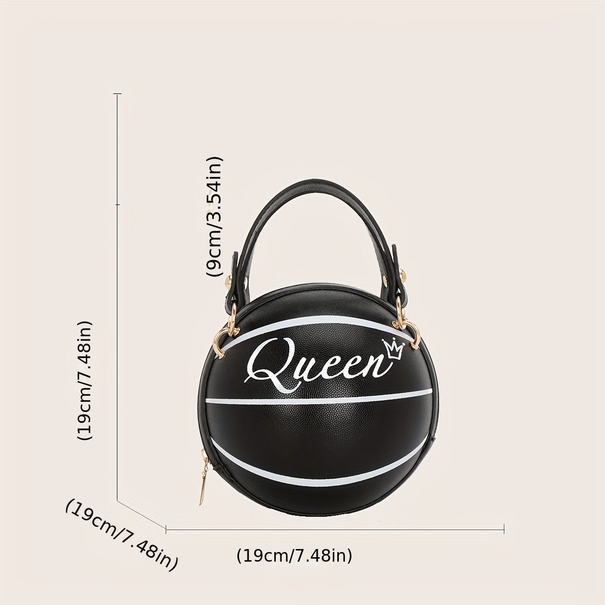 Basketball Shaped Round Shoulder Bag Handbag, Women Ball Shape