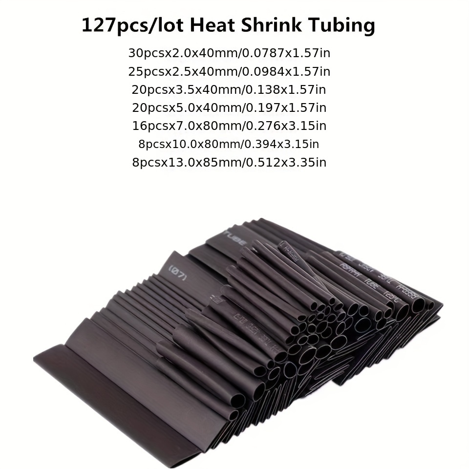 Heat Shrink Tubing Black Heat Shrink Tube, Wire Shrink Wrap Suitable for Fishing  Rod Handle with Non-slip, Insulation Durable Heat Shrinkable Tube, Length  39.37inch, Black 
