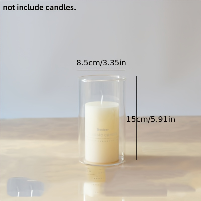 TEMU 1pc, 7 Different Sizes Glass Hurricane Floating Candle Holder Vase Bulk For Wedding Centerpieces, High Transparent Cylindrical Vase For Party