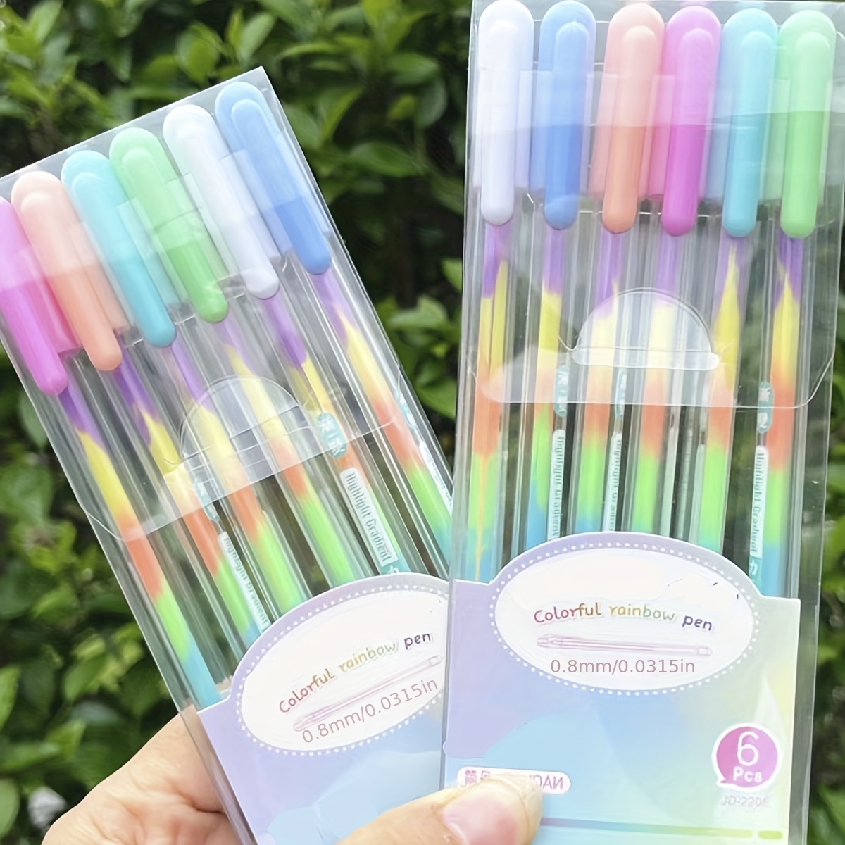 6pcs/set Rainbow Gradient Pens, Creative Journaling Pens