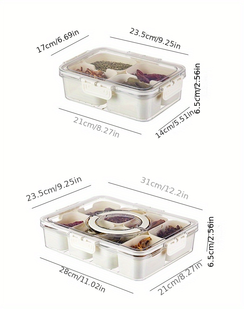 1pc New Design 4 Compartments Spice Container Set With Lid, Multifunctional  Kitchen Storage Box