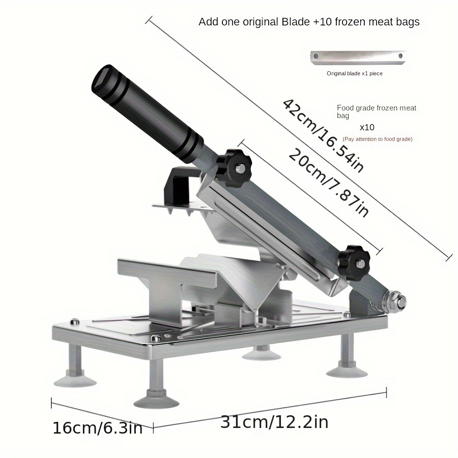 Adjustable Thin Thick Lamb Roll Slicer, Household Kitchen 304 Stainless  Steel Manual Meat Slicer, Fat Cow Roll Planer Meat Slicer - Temu