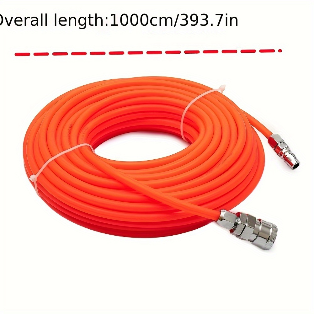 TEMU Pe (polyethylene) Air Compressor Hose With Quick Connect Couplings, Universal Thread Standard For Europe And America, Pneumatic Straight Tube For Air Tools And Instruments - 1pc