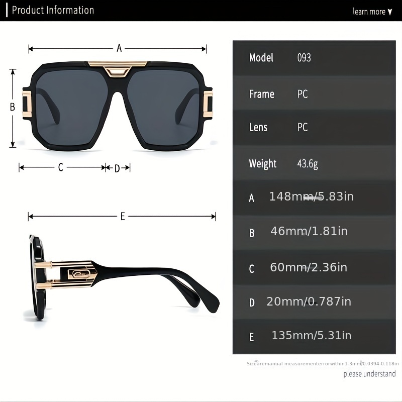 Punk Hippie Retro Cool Y2k Oversize Sunglasses For Men Women - Temu