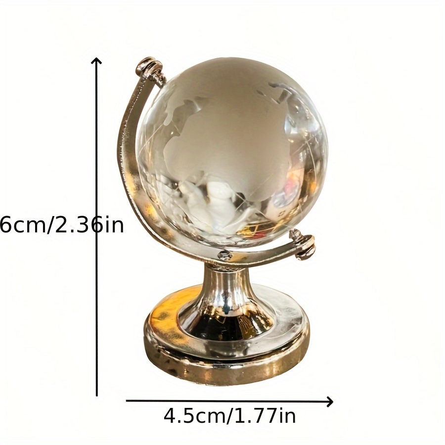 TEMU 1pc Mini Crystal Globe Ornament, Retro Globe Cute Desktop Decoration Birthday Gift, For Home Room Living Room Office Decor, Mother's Day New Year Easter Gift