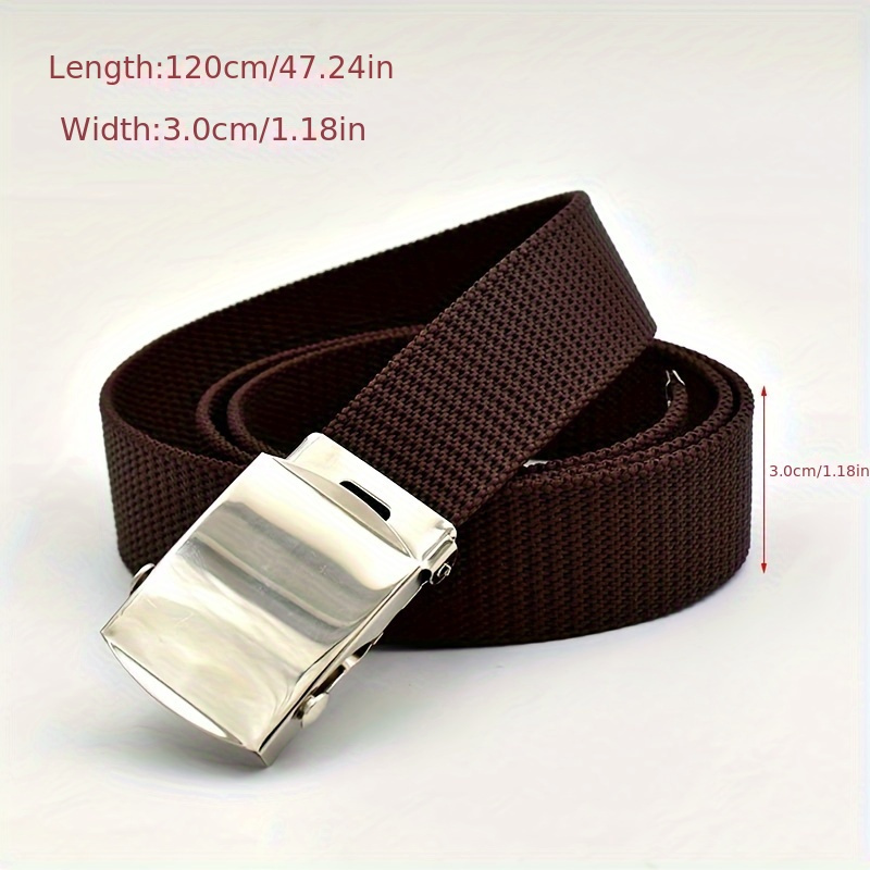 

Ceinture de pantalon décontractée tendance unie pour hommes et femmes avec boucle automatique épaissie en toile, ceinture polyvalente pour l'Asie du Sud-Est, ceinture scolaire pour étudiants