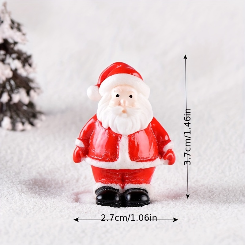 Christmas Decoration Santa Claus Snowman Mini Home Landscape Decoration  Snow Resin Craft Gift Mini Statue Accessories DIY