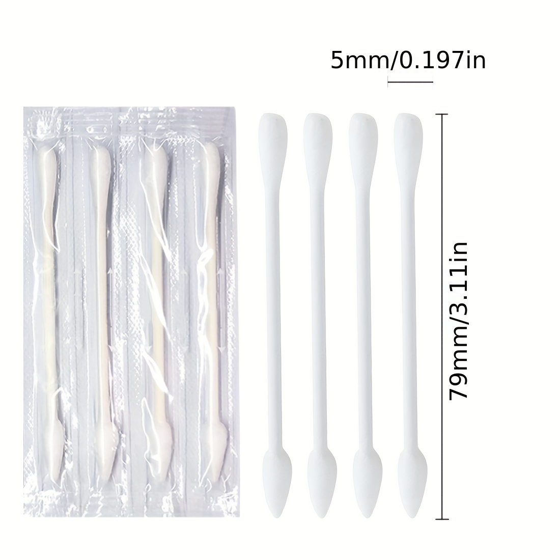40pcs Travel Cotton Swabs for Ears Makeup & Cleaning