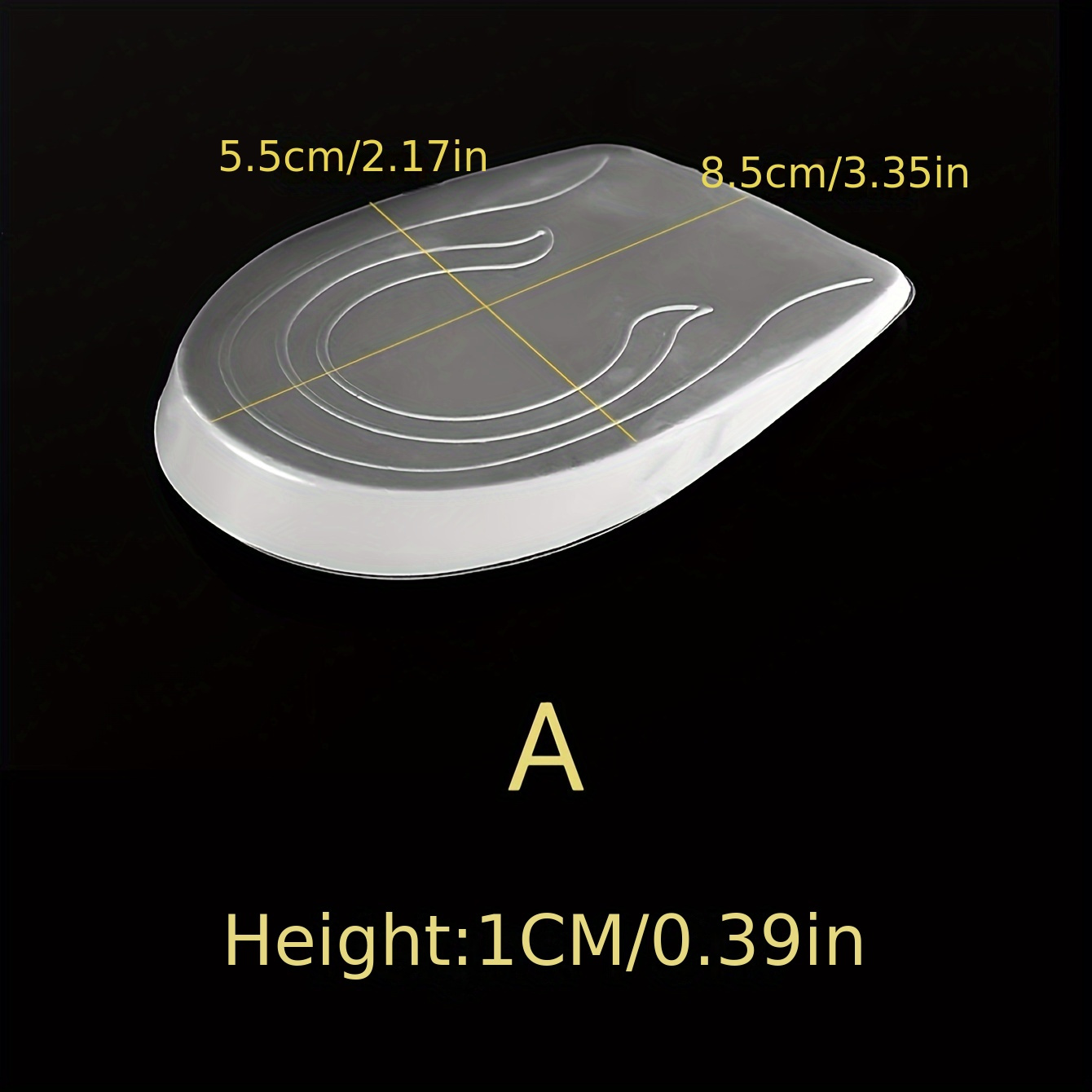2pcs Set Of Silicone Transparent Soft Comfortable Height-increasing Insoles Suitable For Sneakers, Running Shoes, Basketball Shoes, Etc. For Men And Women