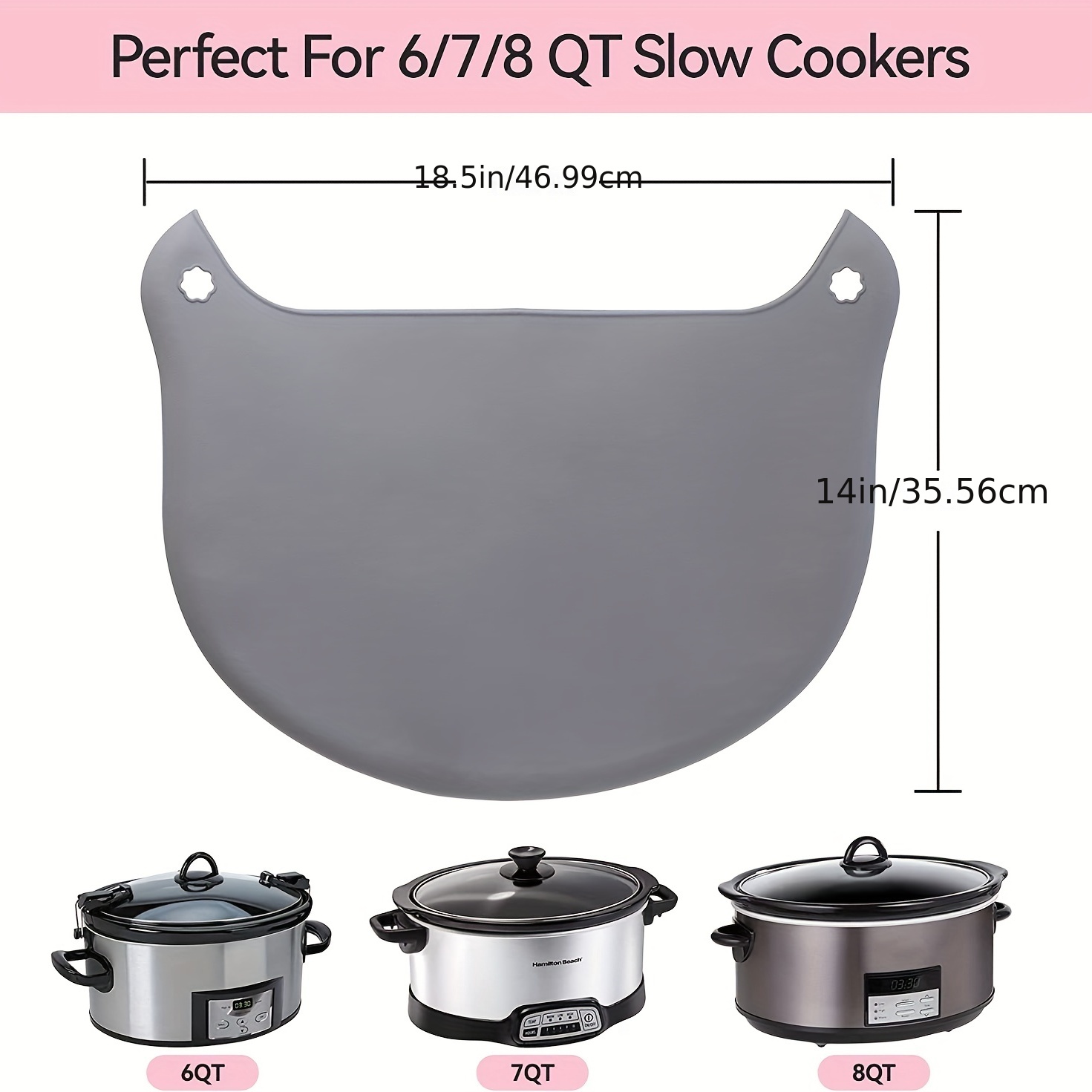 1pc Slow Cooker Liner - Reusable Pot Separator, Thickened Durable And Safe  Cooking Silicone Slow Cooker Bag For 7-8 Quart Oval Or Round Cooker (Gray  Or Pink, 7-8 Quart)