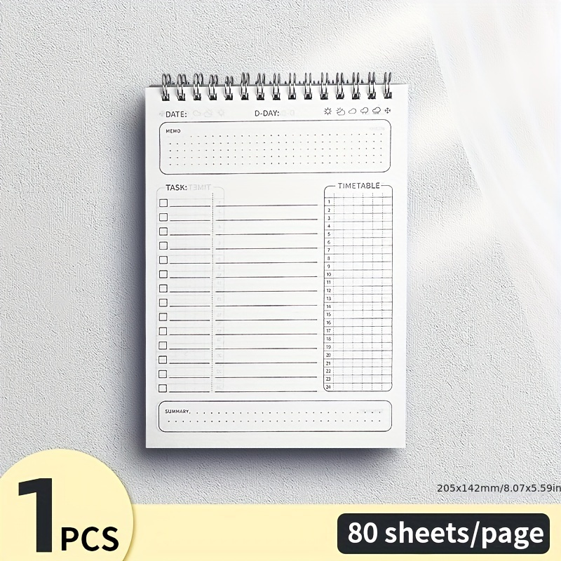 TEMU A5 Daily Planner Notebook - 160 Pages, Schedule & Task Organizer For Office And School Supplies