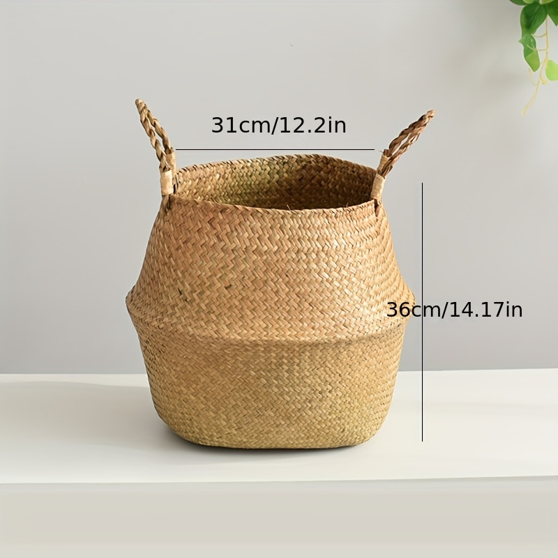 Woven Seagrass Flower Pot Foldable Plant Holder Basket - Temu Denmark