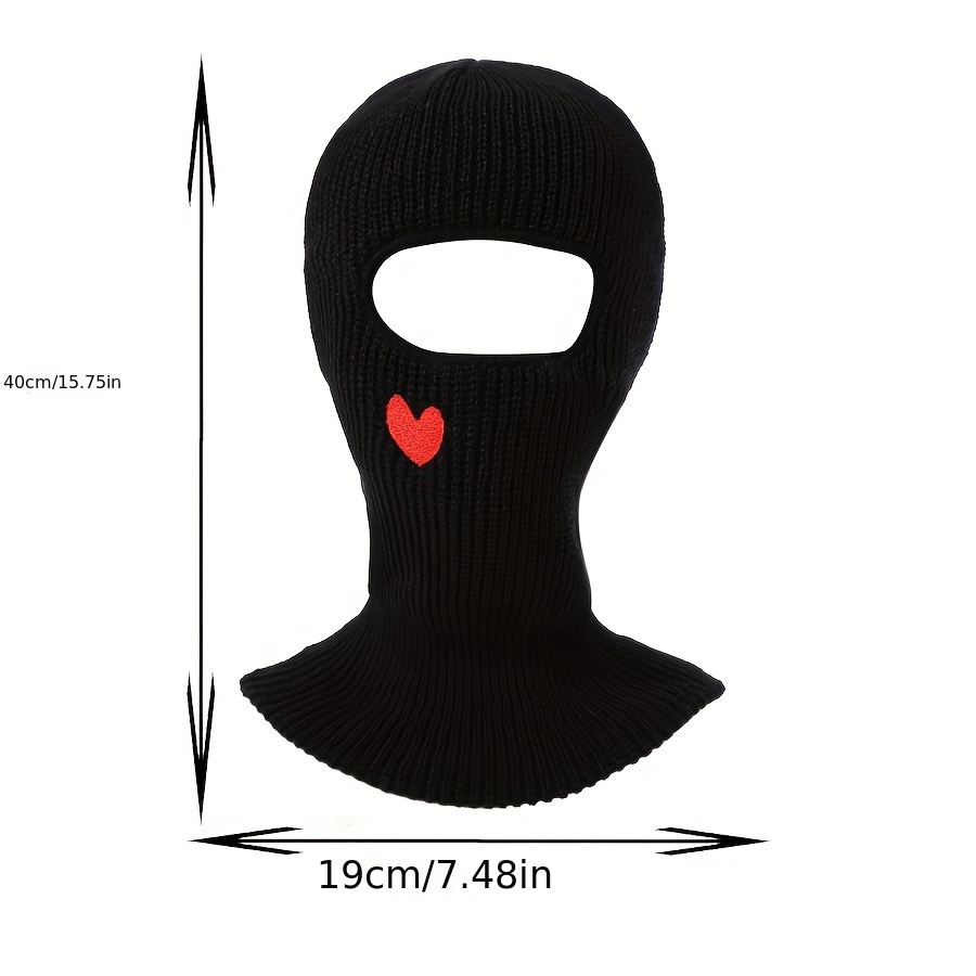 Heart Embroidered Cycling Balaclava Hat