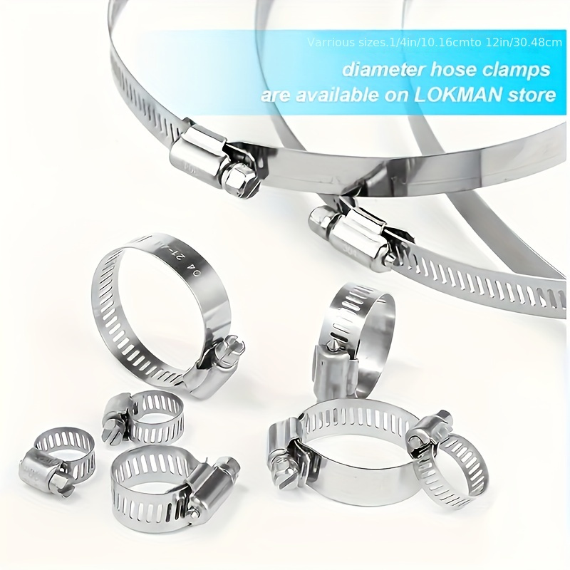 20pcs Premium Stainless Steel Hose Clamp Set - Adjustable Worm Gear for Pipes, Intercoolers & Plumbing - Durable 304 Construction, Fits 1/4