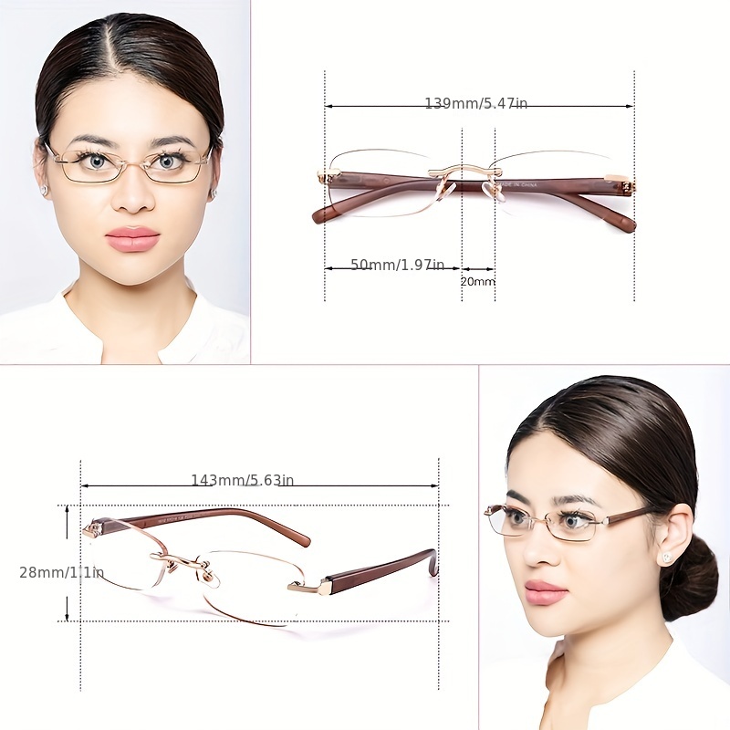 Block Reading Glasses Metal Frame Reader Glasses Spring Hinges