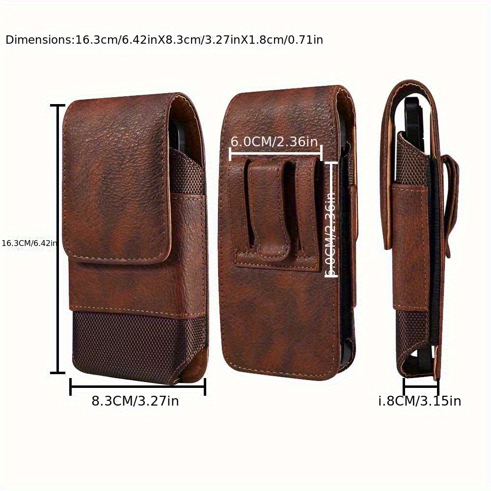 TEMU Étui de téléphone en PU Oxford à grain de haute qualité, pochette avec ceinture porte-ceinture et étui-holster