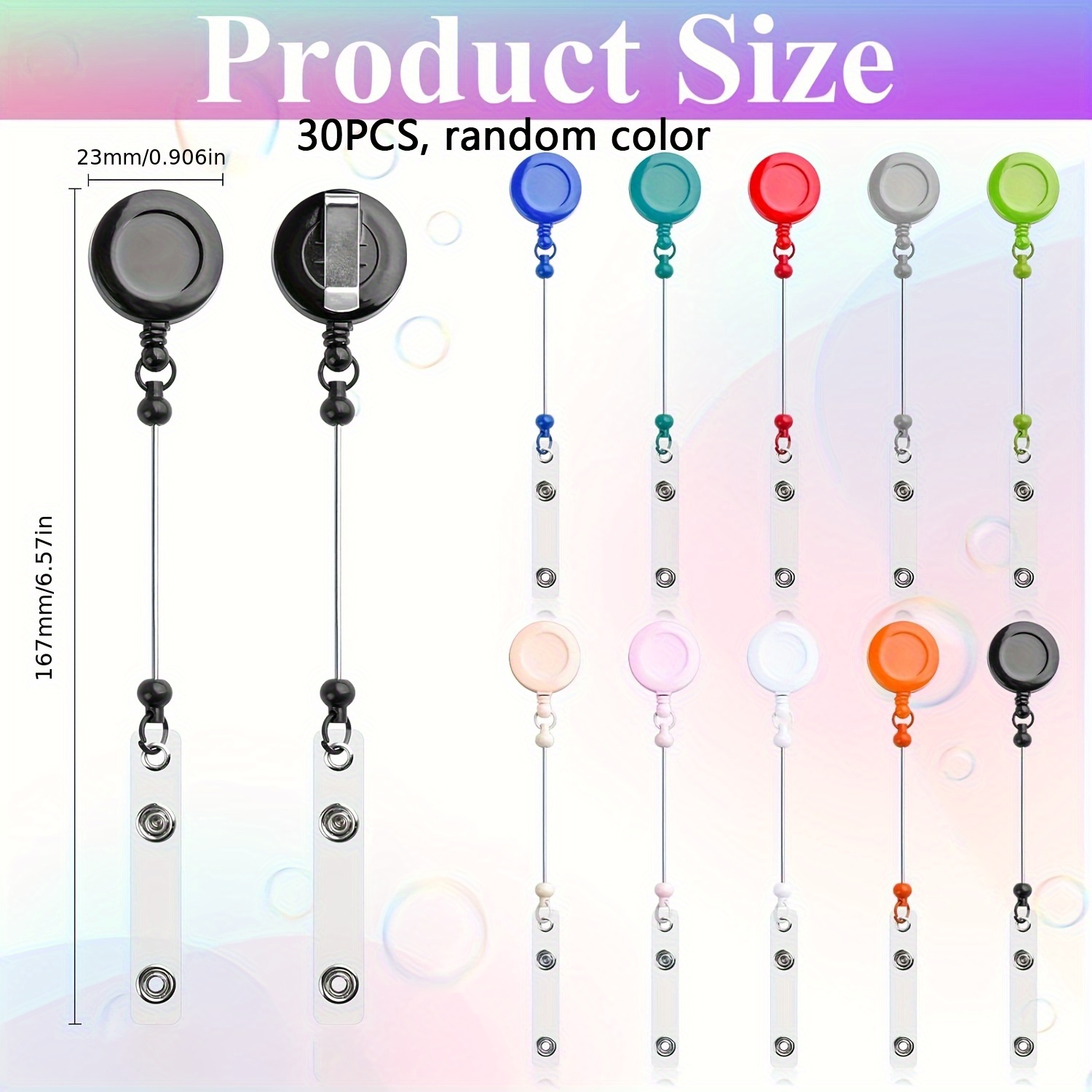 TEMU Ensemble de 30 pièces de perles de plastique de couleur aléatoire avec fermoir et fonction d'extension - Kit de décoration de perles pour