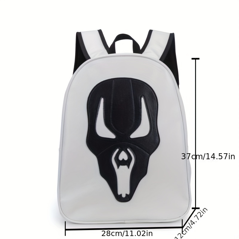 Halloween Ghost Colorblock Backpack Zipper Daypack for Women