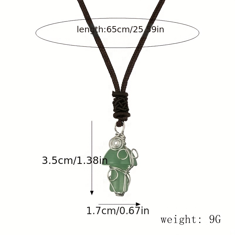 1pc natural mushroom shaped pendant necklace handwoven agate small mushroom pendant necklace