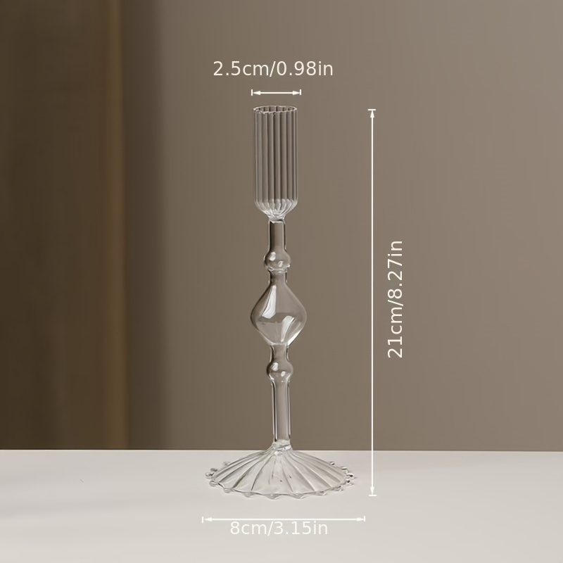 TEMU 1 pièce Porte-bougie en verre élégant européen - à , options multicolores pour Noël, Halloween, Thanksgiving et décoration de maison pour la