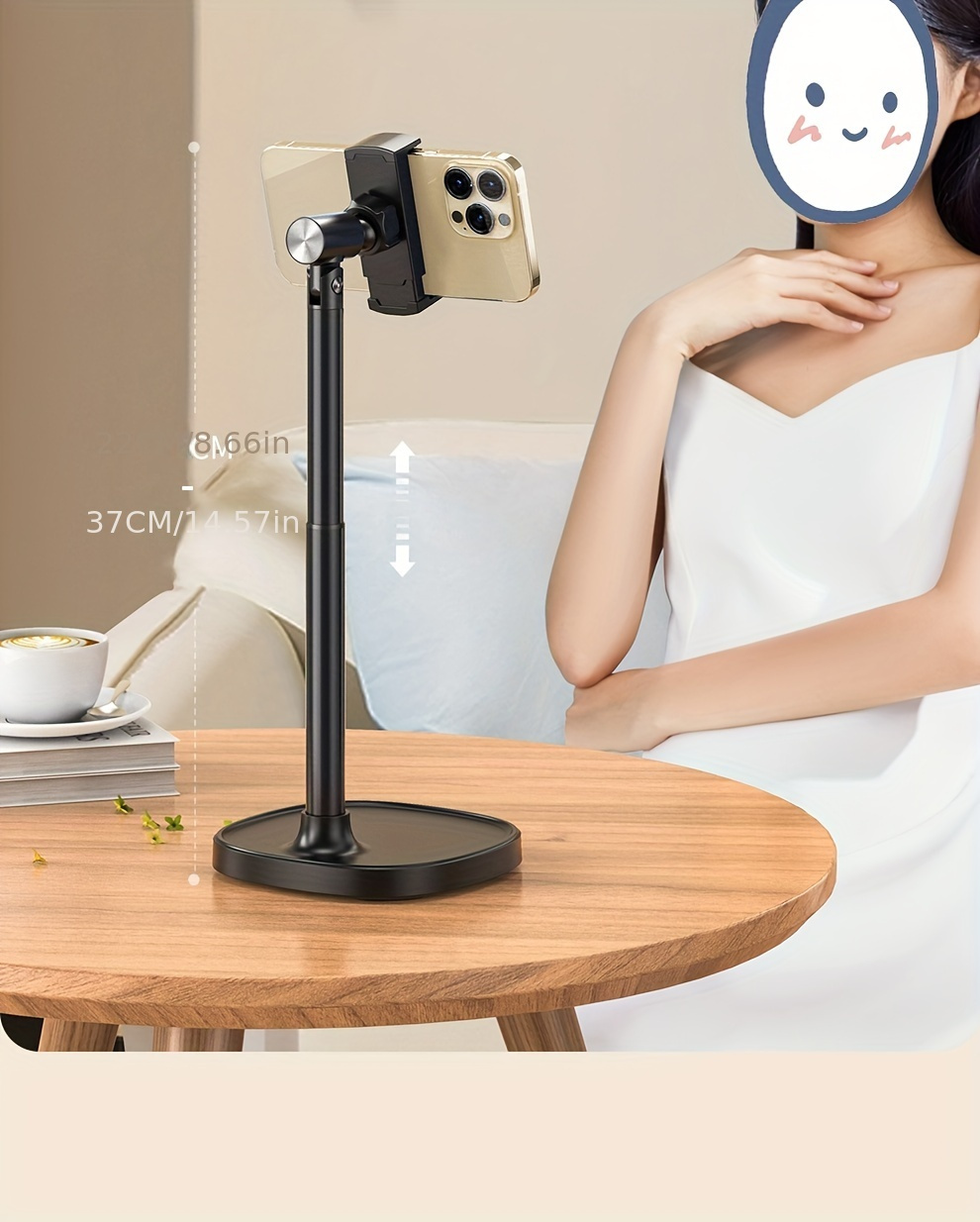 Mobile phone desktop bracket live special metal universal universal aluminum alloy overhead shooting selfie TikTok mobile phone stand rotating adjustable lifting support frame