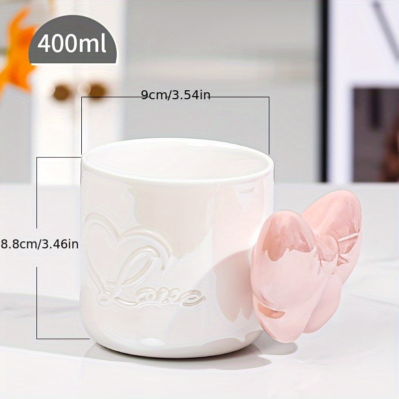 Cute Coffee Cup With Kawaii Bow Handle Ceramic Tea Mug With - Temu