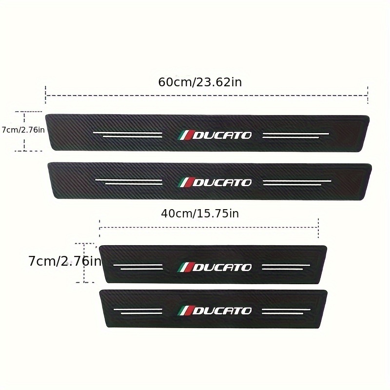 E-shop Kohlefaser-Stil Türschwellen- & Stoßstangenschutz für for - Kratzfeste Schwarz/Weiß Gestreifte Verkleidung, Einfache Klebe-Pads zur