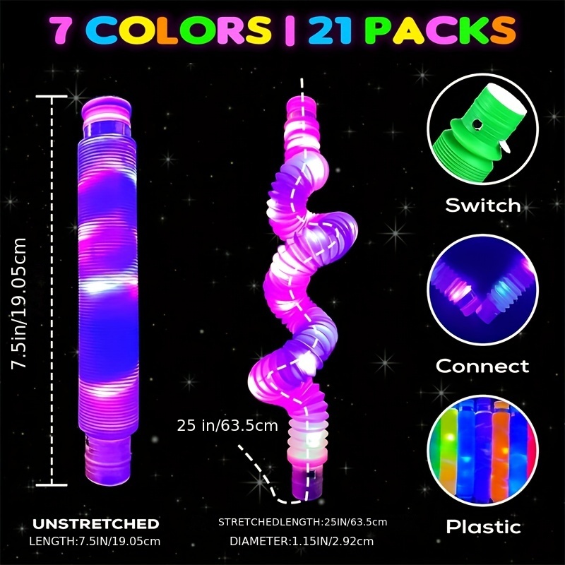 Led Glow Tubes Glow In Dark Party Favors Pull Stretch Toys Temu