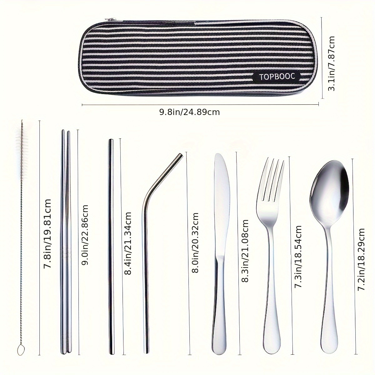 Topbooc portable stainless steel flatware set, travel camping