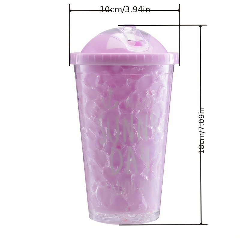 New Micro Landscape Plastic Straw Cups, Creative Ice Cups, Double Layer  Plastic Straw Cups, Fashionable Ice Cool Cups, Christmas Gift - Temu