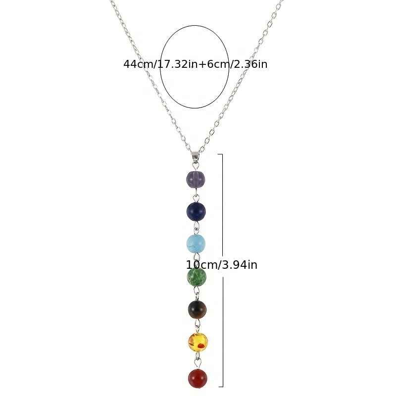 7 Chakra Gemstone Beads Necklace & Bracelet Set for Yoga Balancing