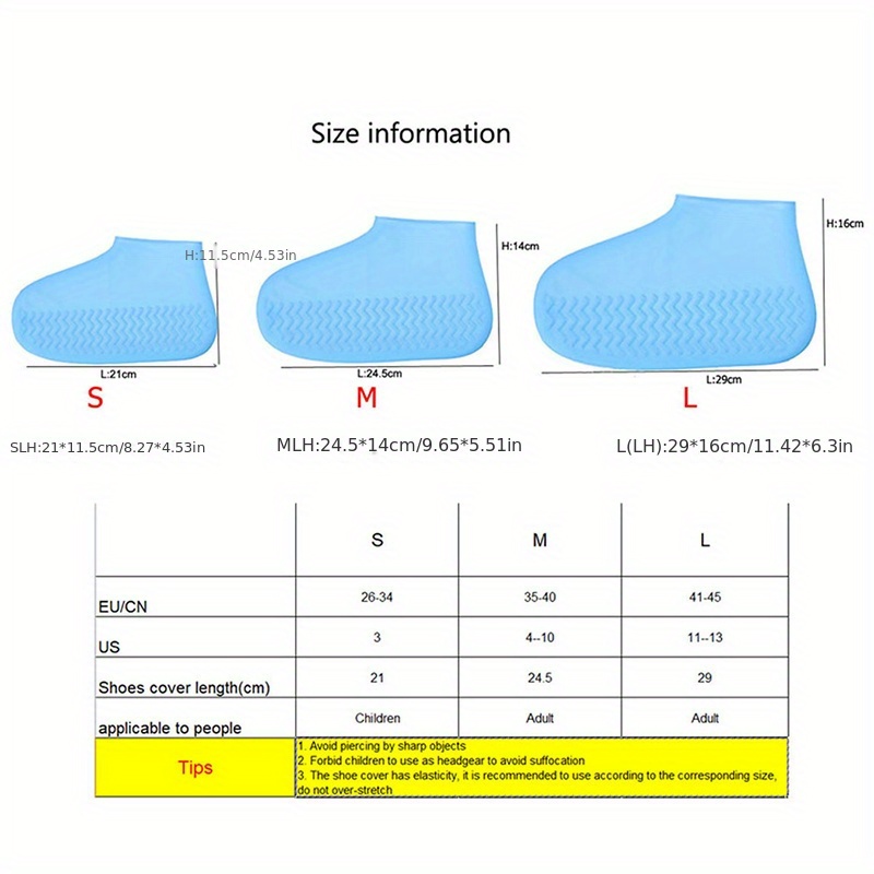 Cheap Silicone Waterproof Shoe Covers for Adults and Children S/M/L  Waterproof Rain Boot Covers Outdoor Camping Non-slip Rubber Rain Boot Covers