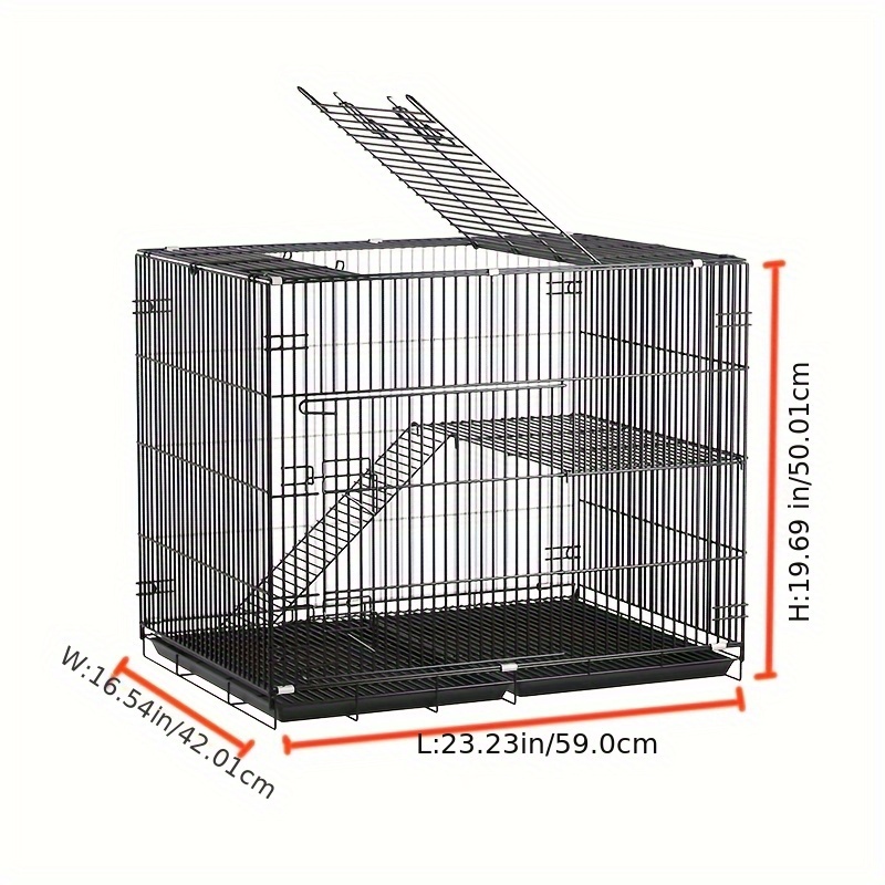 Rabbit Cage, Double-layer Design, Encrypted Design, Suitable For Guinea Pigs, Dutch Pigs, Rabbits, Pigeons, Cats, Hedgehogs And Other Pets, With Four Supplies: Manure Tray, Food Box, Water Box, Foot Mat