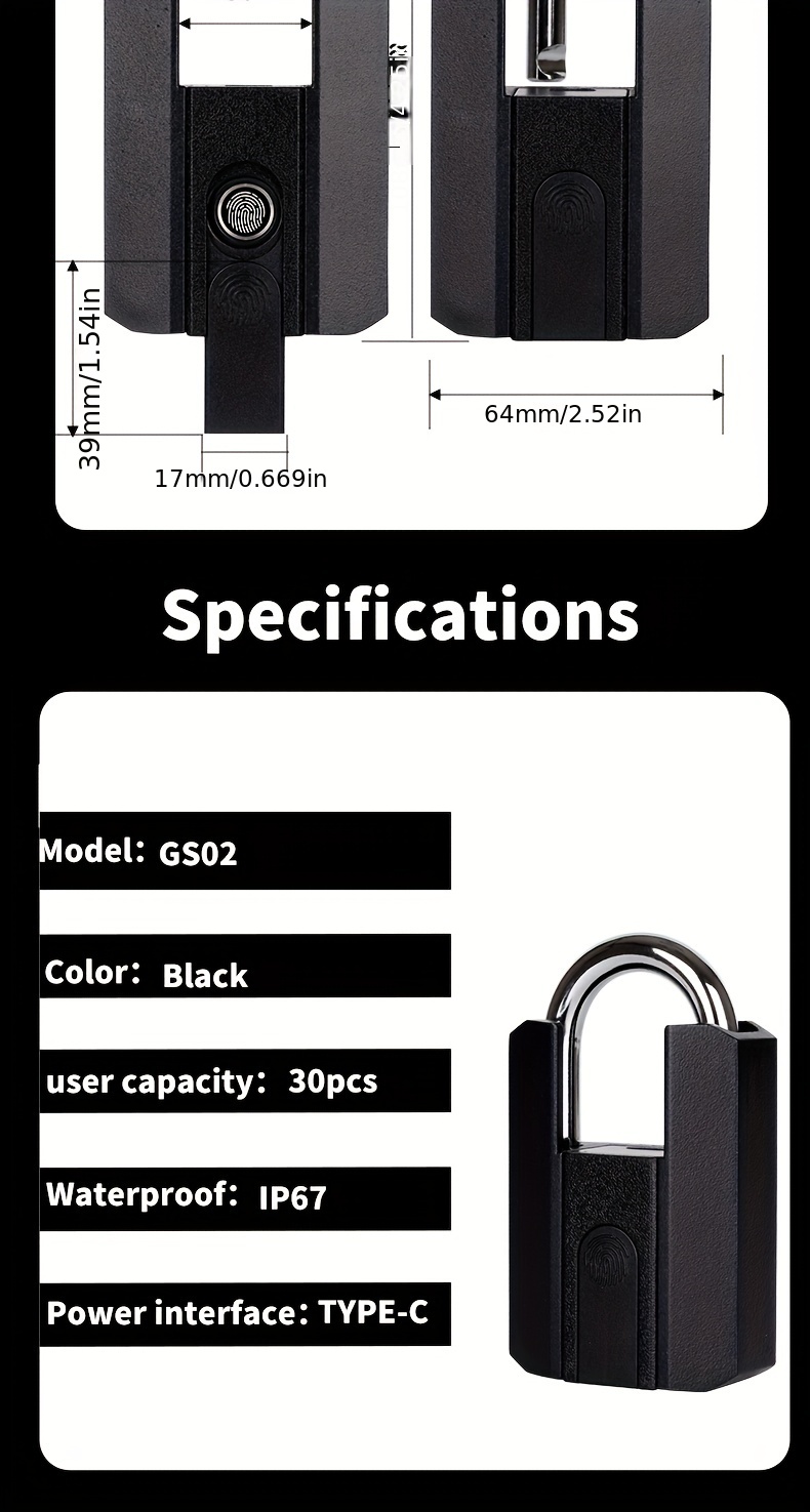 Candado Inteligente Con Huella Dactilar Para Exteriores, Resistente Al Agua  Y A Prueba De Herrumbre, Candado Electrónico Inteligente Para Puerta,  Bloqueo Con Contraseña Antirrobo, 1 Ud., Envío Gratuito Para Nuevos  Usuarios