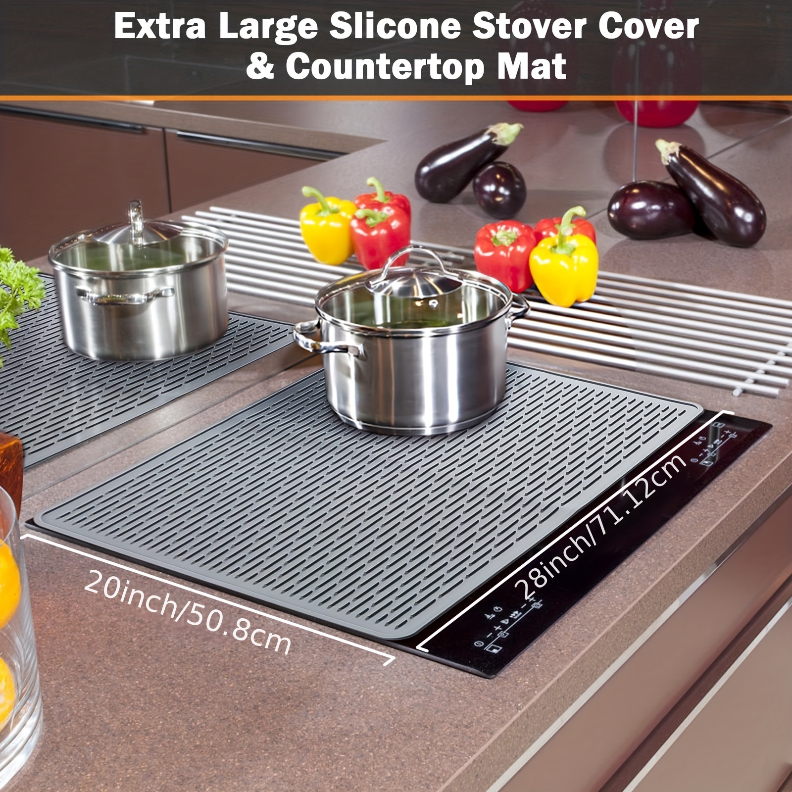 Silicone Dish Drying Mat – 28X20 Electric Stove Top Cover, Silicone  Drying Mats for Kitchen Counter, Multipurpose Mat.