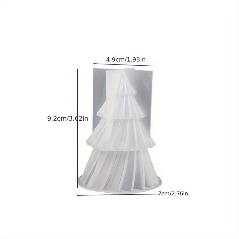 Origami Stripes Christmas Tree Shape Candle Molds For Candle Making, Silicone Resin Mold Diy Candle Molds For Candle Making, Home Decor