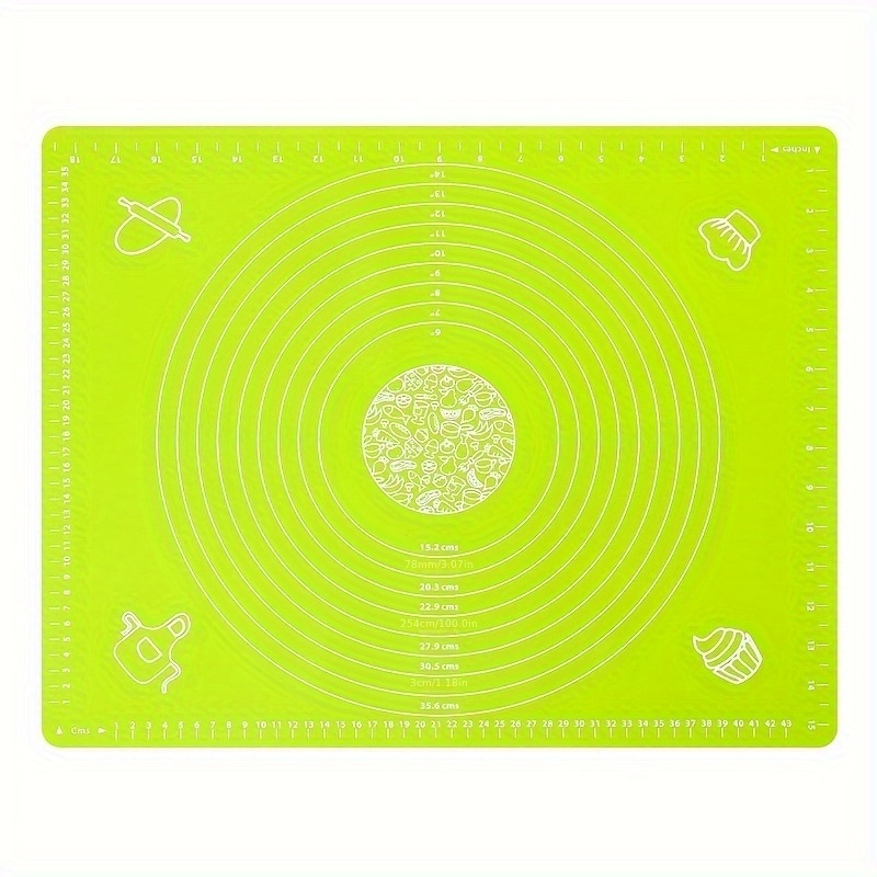 1 tapis de cuisson en silicone pour pâte à pâtisserie avec dimensions, sans  BPA, anti-adhésif, anti-dérapant, fournitures de cuisson de table bleues p